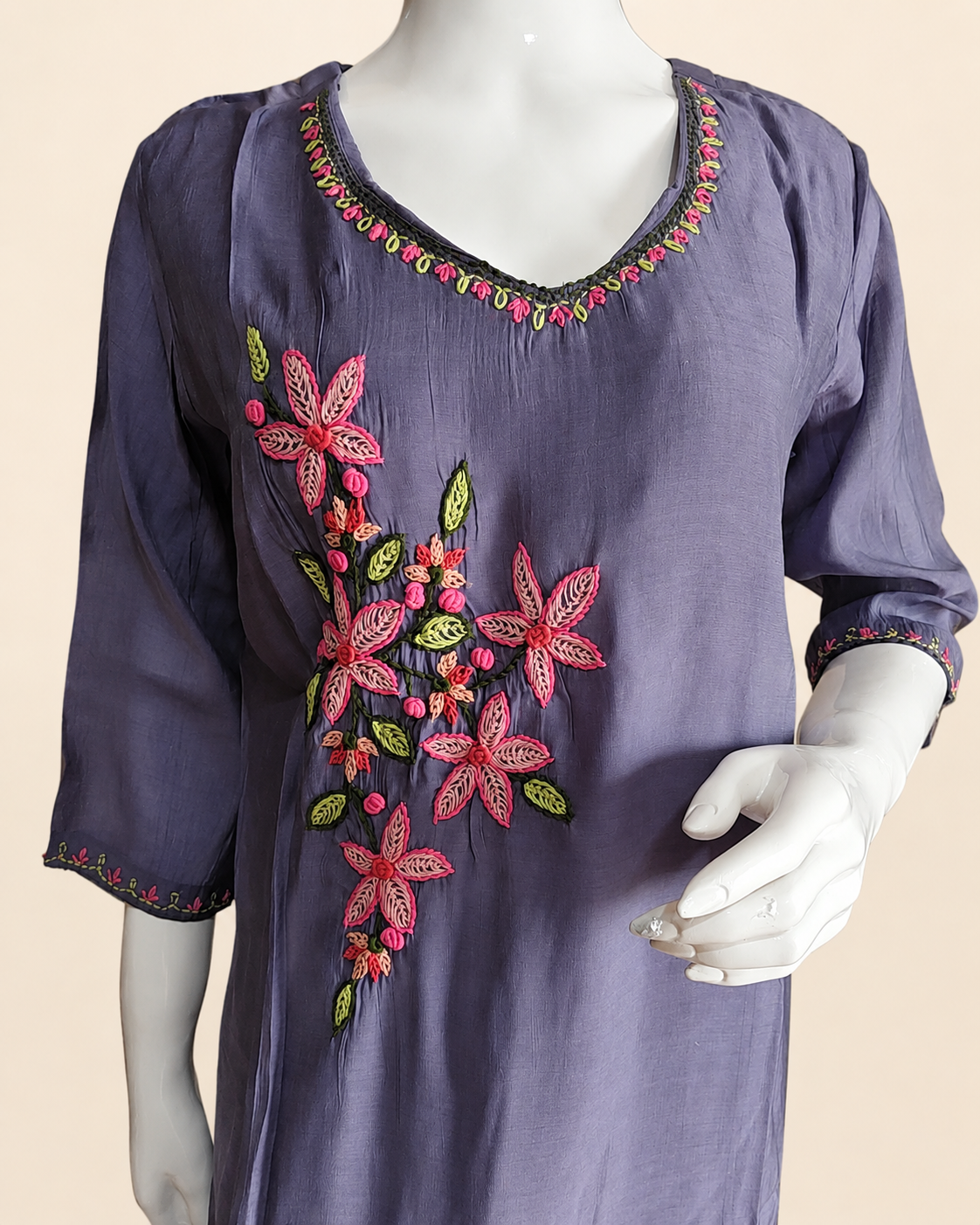 MulCotton Lavender with Embroidery 2 piece Suite