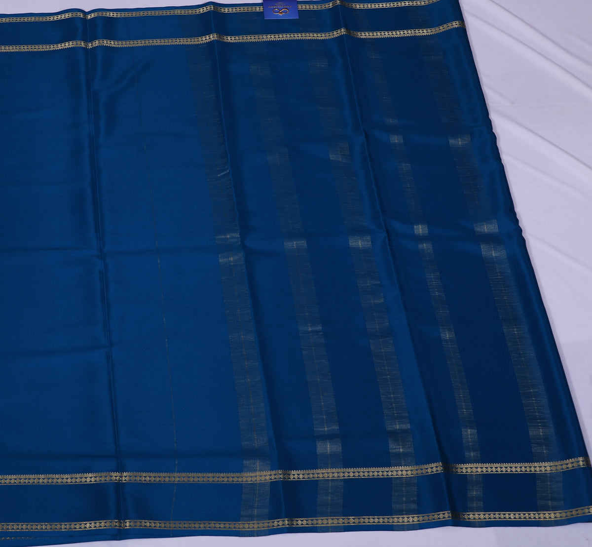 Rama Green CSS Rudrakshi Btx Self Pure Crepe Silk Saree