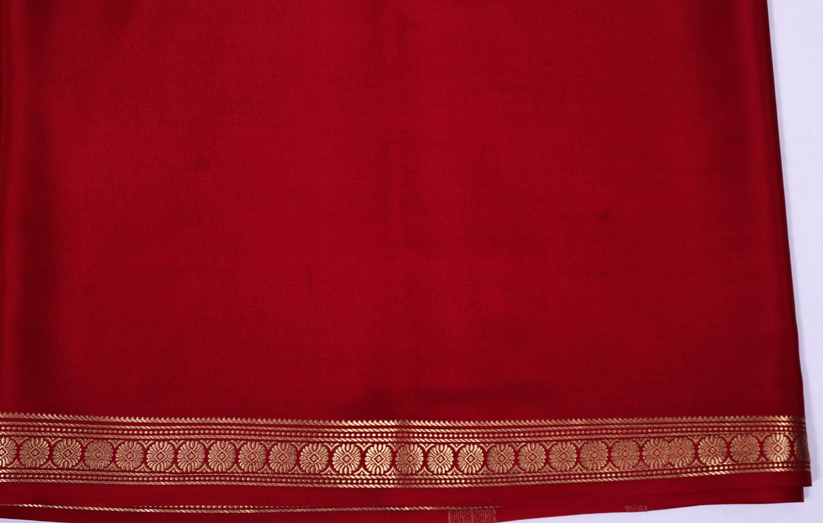 Red CSS Harini Pp Self Pure Crepe Silk Saree