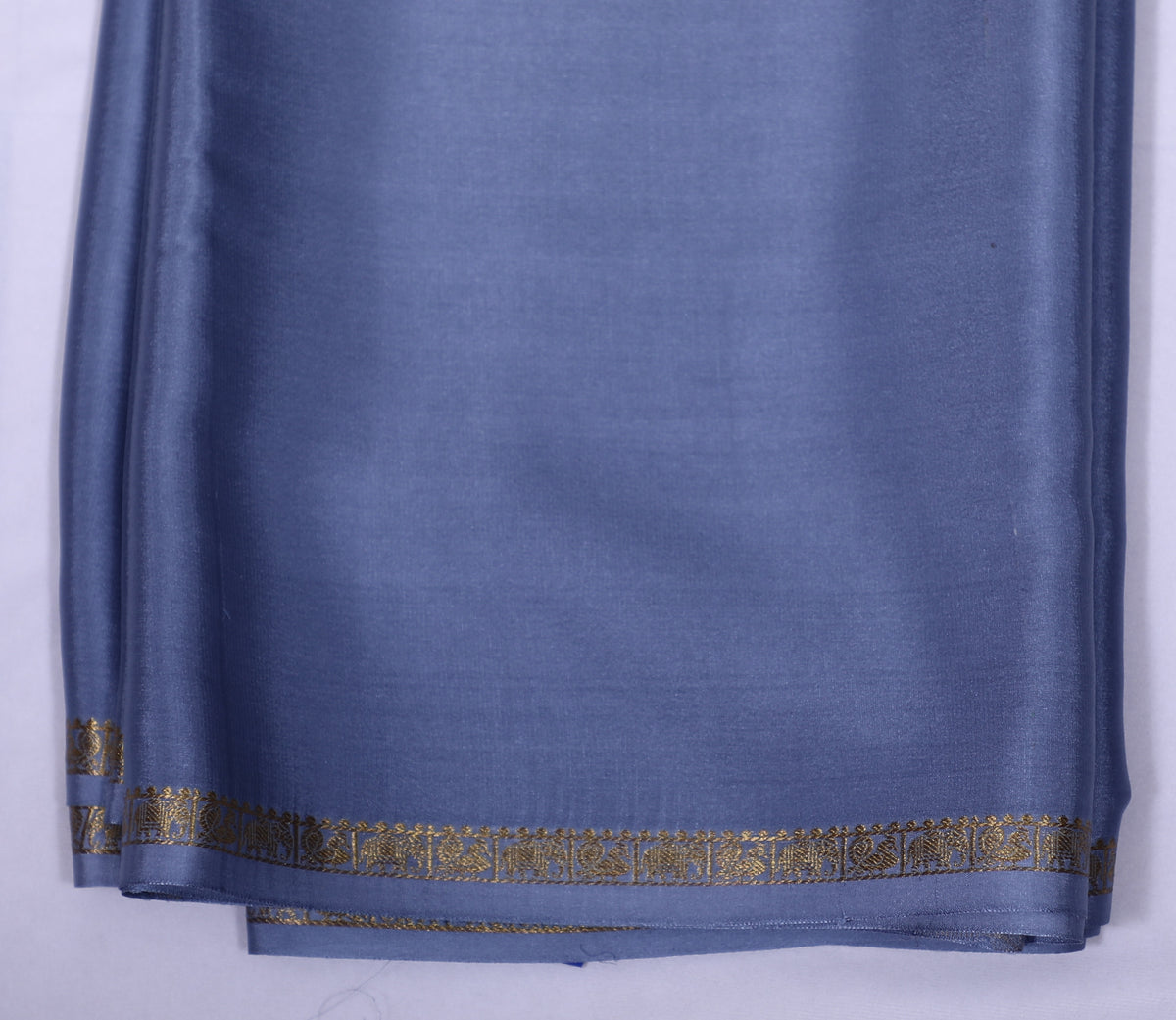 Grey Elephant PP Self Pure Crepe Silk Saree