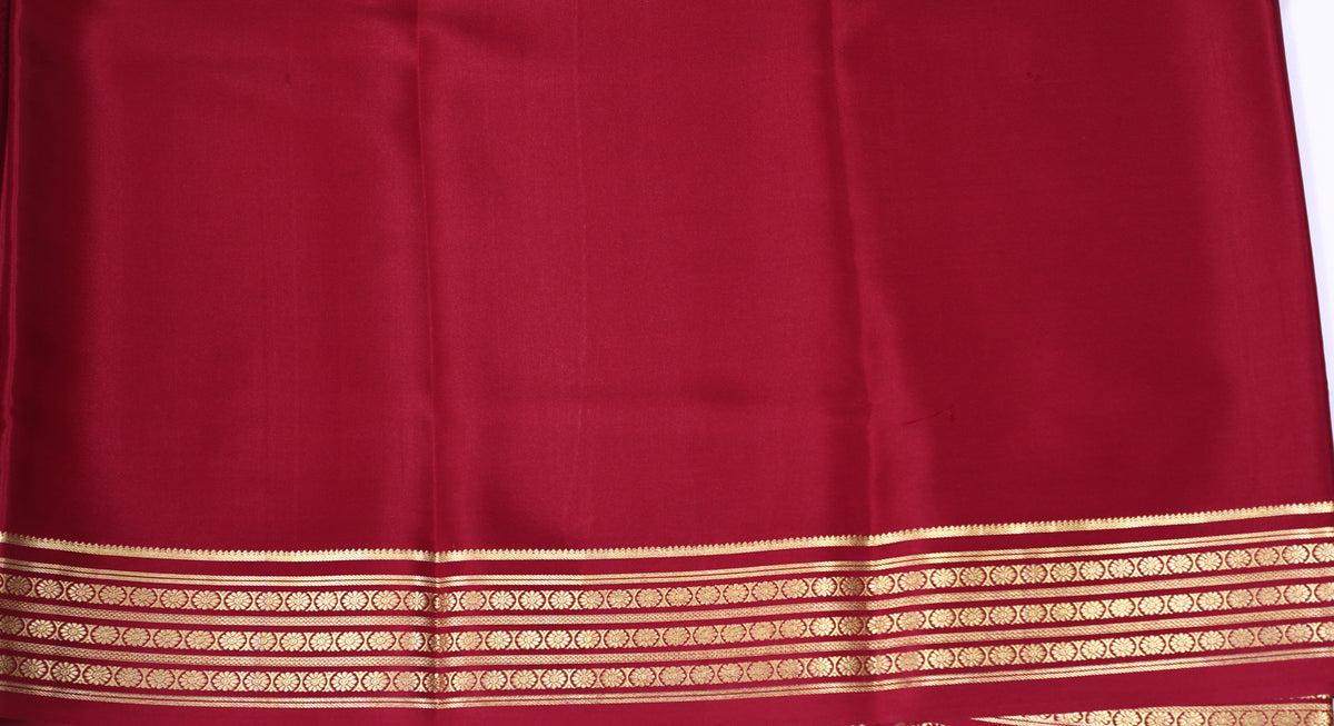 Maroon Shambhavi Btx Self Pure Crepe Silk Saree