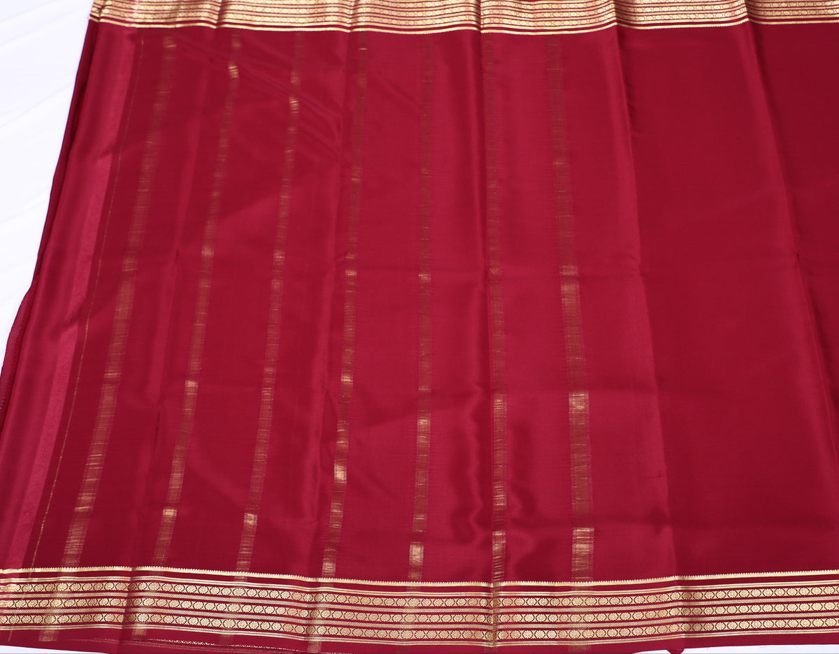 Maroon Shambhavi Btx Self Pure Crepe Silk Saree