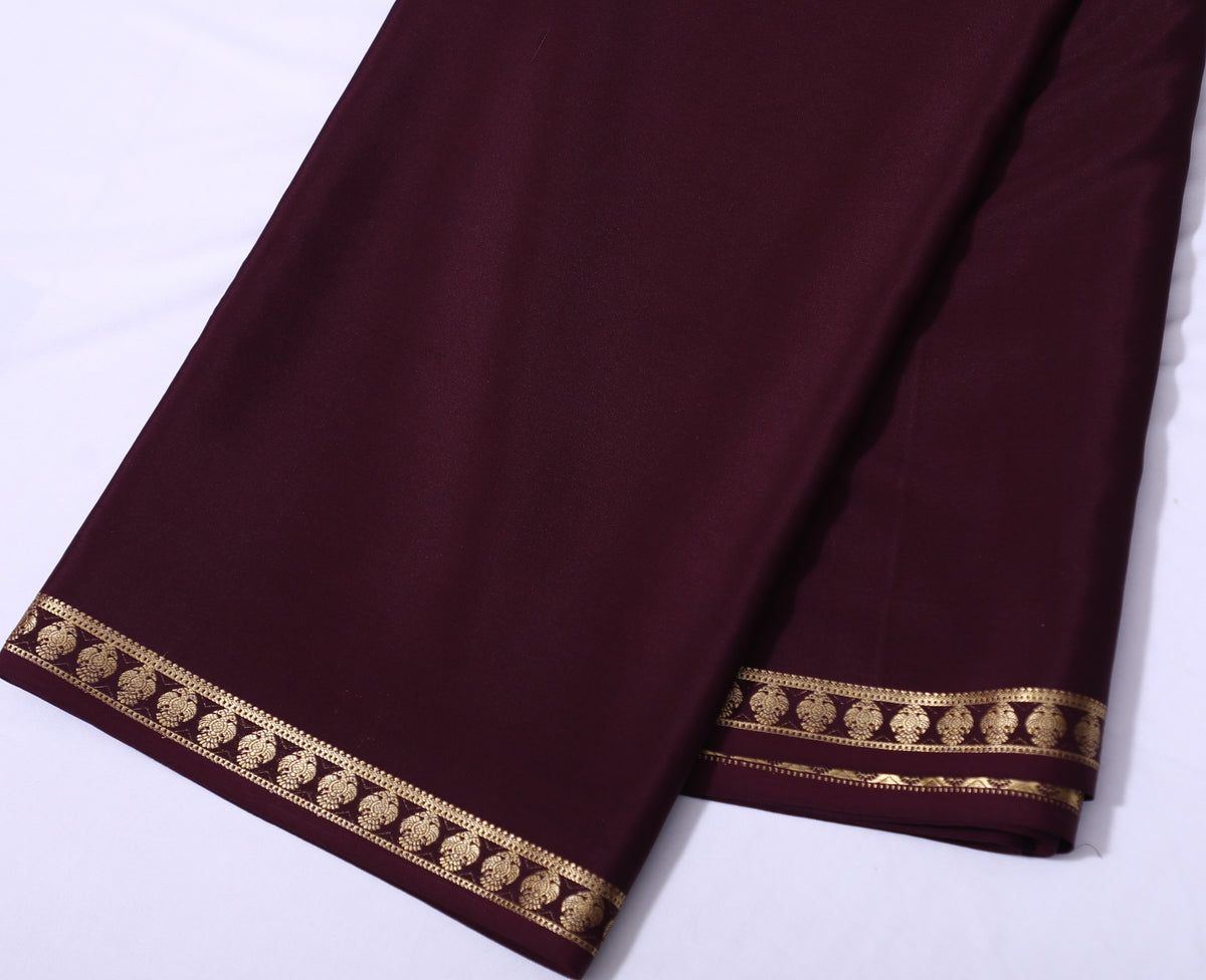 Maroon CSS Berunda Pp Self Pure Crepe Silk Saree