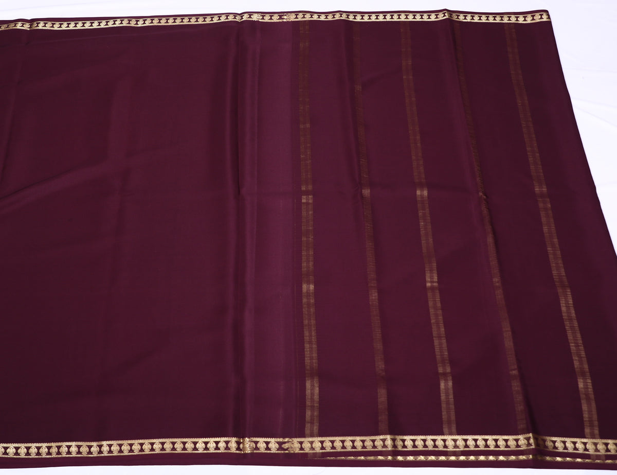 Maroon CSS Berunda Pp Self Pure Crepe Silk Saree
