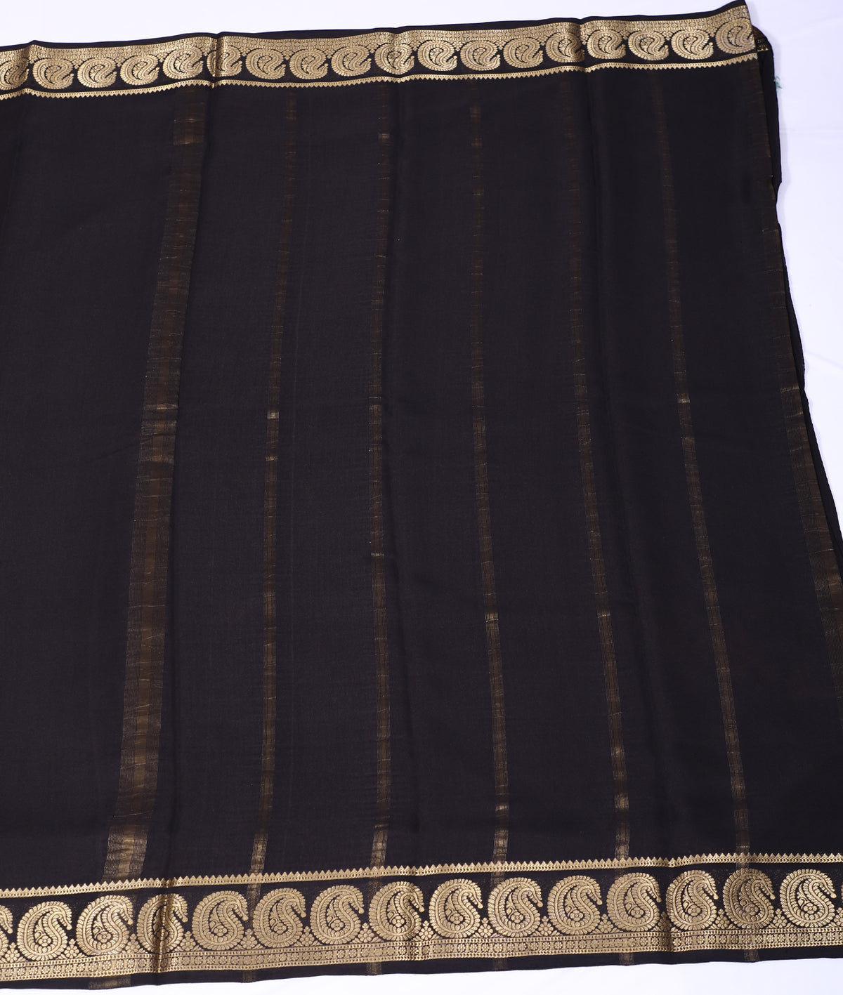 Black Gowry Mango Self Pure Crepe Silk Saree