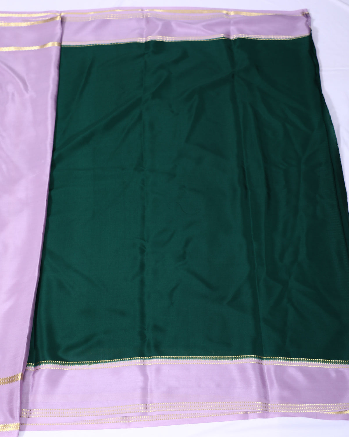 Bottle green with pink Veda Btx Cont Pure Crepe Silk Saree