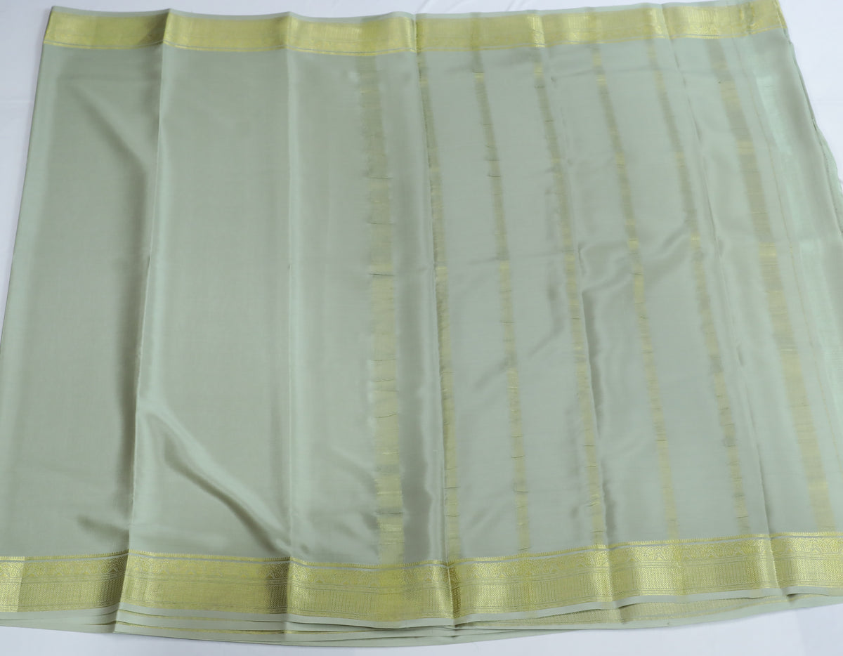 Teal Green Nithya Pp Self Pure Crepe Silk Saree