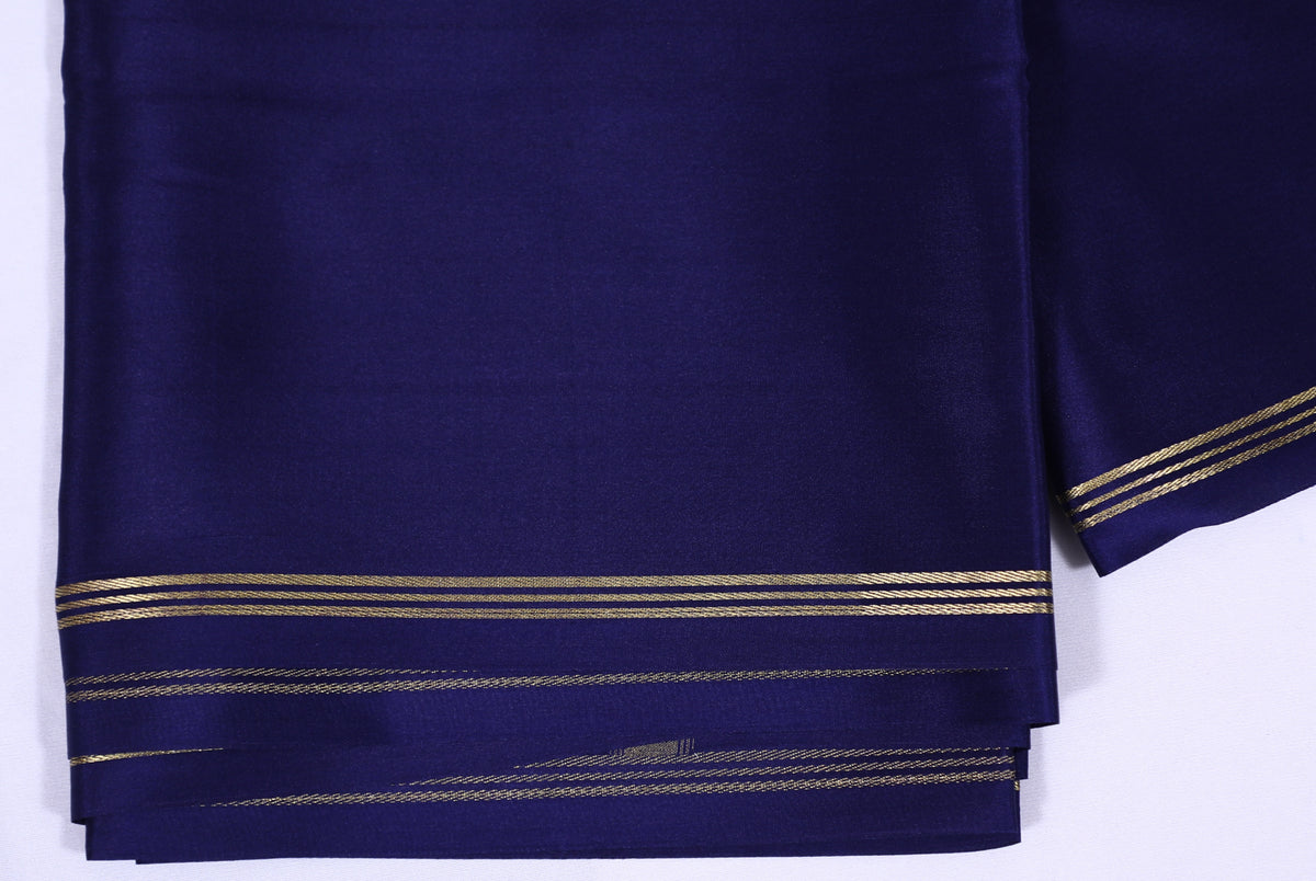 Dark blue Kalpana Btx Self Pure Crepe Silk Saree