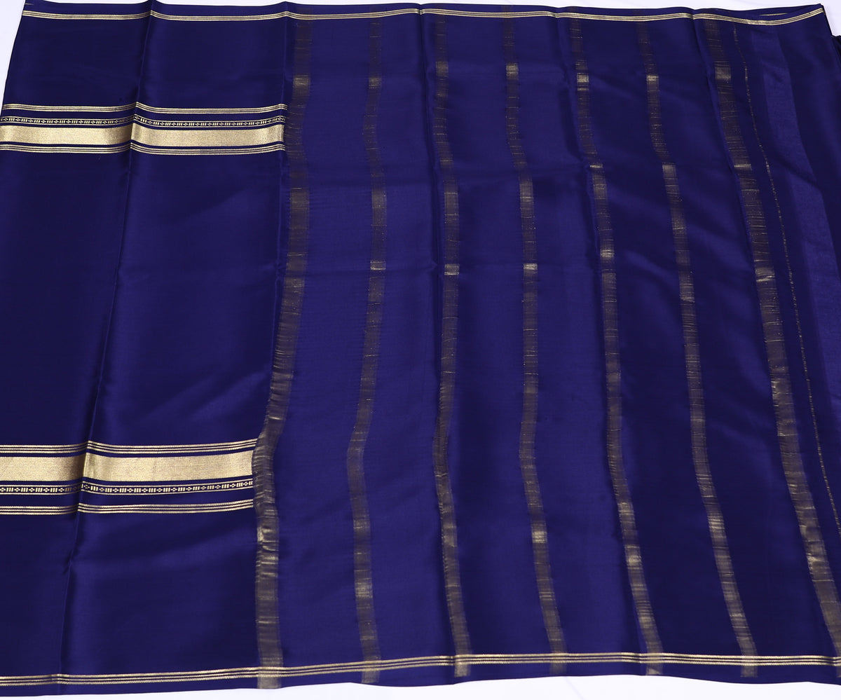 Dark blue Kalpana Btx Self Pure Crepe Silk Saree