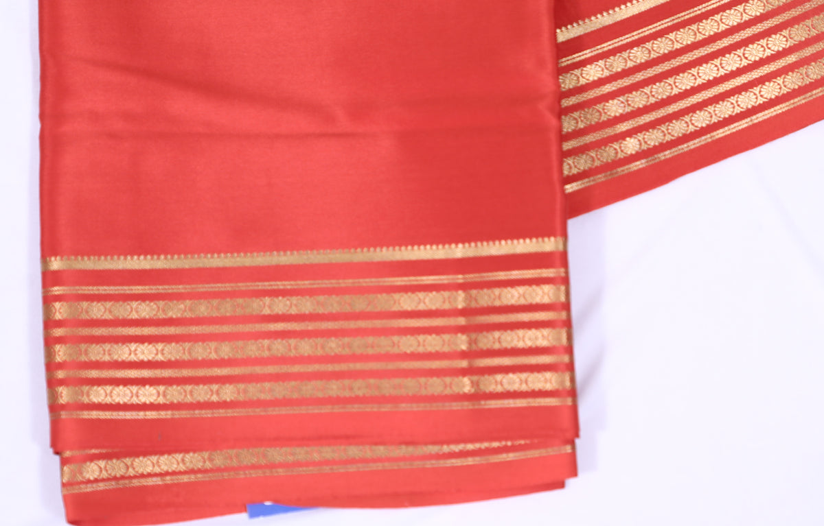Orange Shambhavi Btx Self Pure Crepe Silk Saree