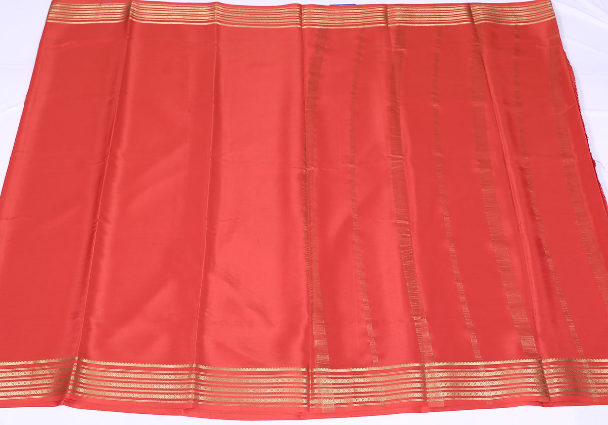 Orange Shambhavi Btx Self Pure Crepe Silk Saree