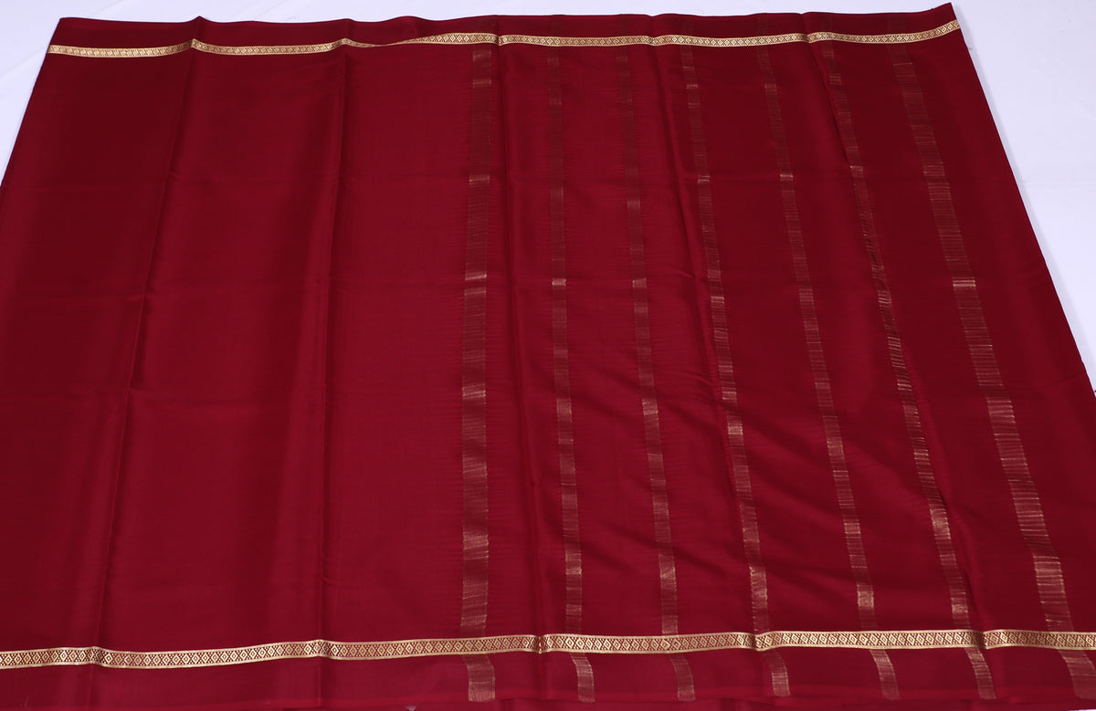 Maroon Ritu Btx Self Pure Crepe Silk Saree