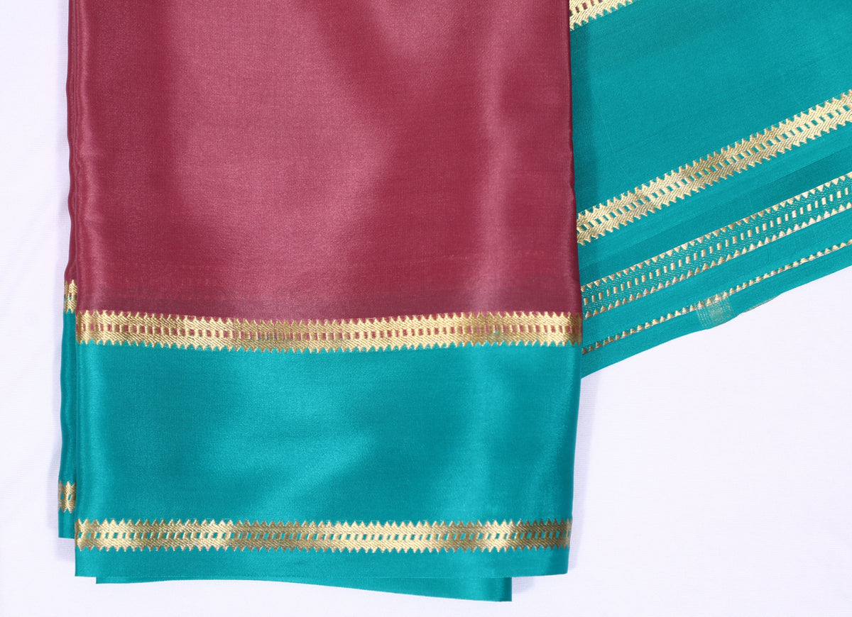 Snuff with Green Veda Btx Cont Pure Crepe Silk Saree