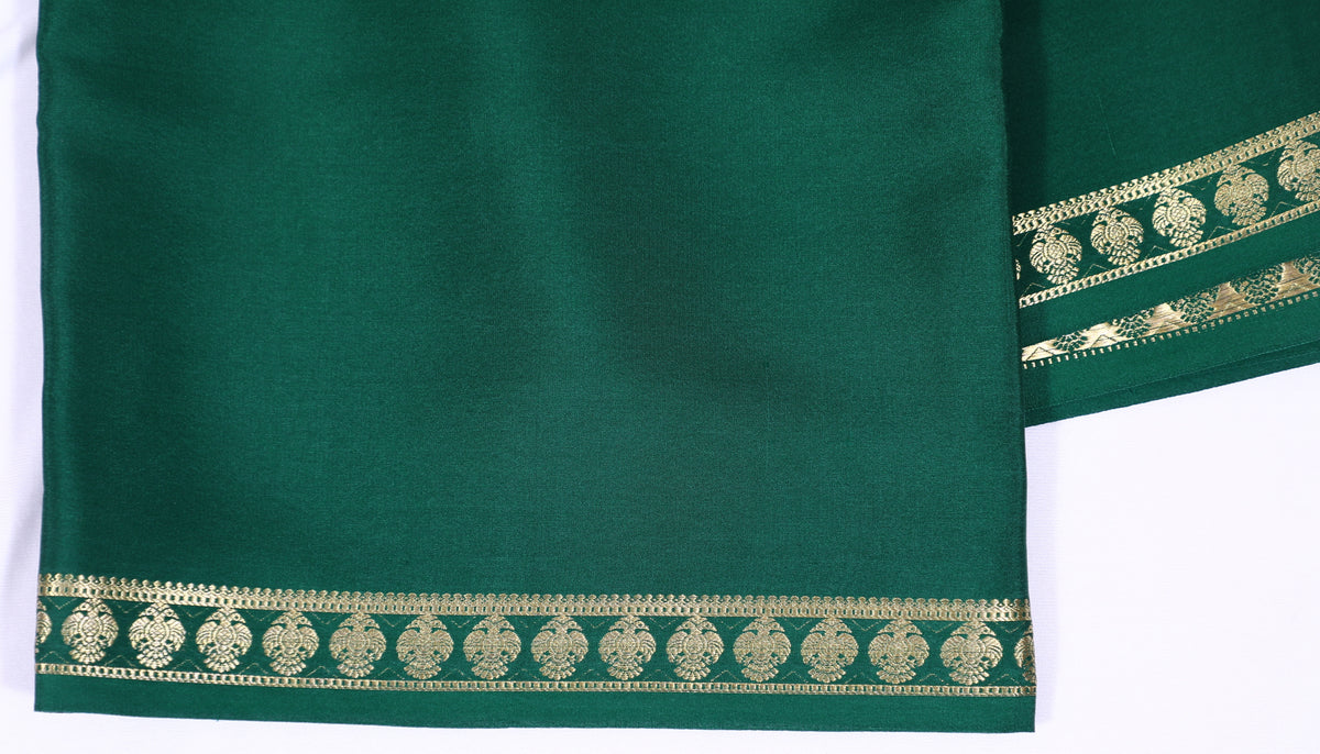 Rama Green CSS Berunda Pp Self Pure Crepe Silk Saree