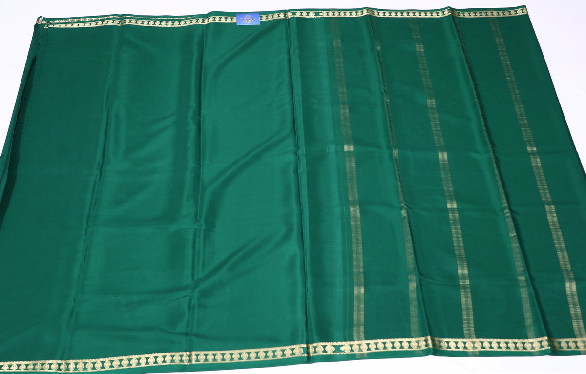 Rama Green CSS Berunda Pp Self Pure Crepe Silk Saree