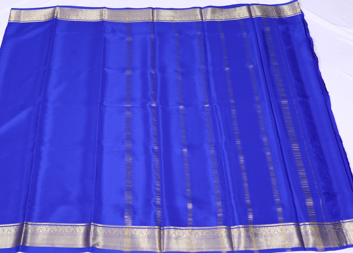 Dark Blue Nithya Pp Self Pure Crepe Silk Saree