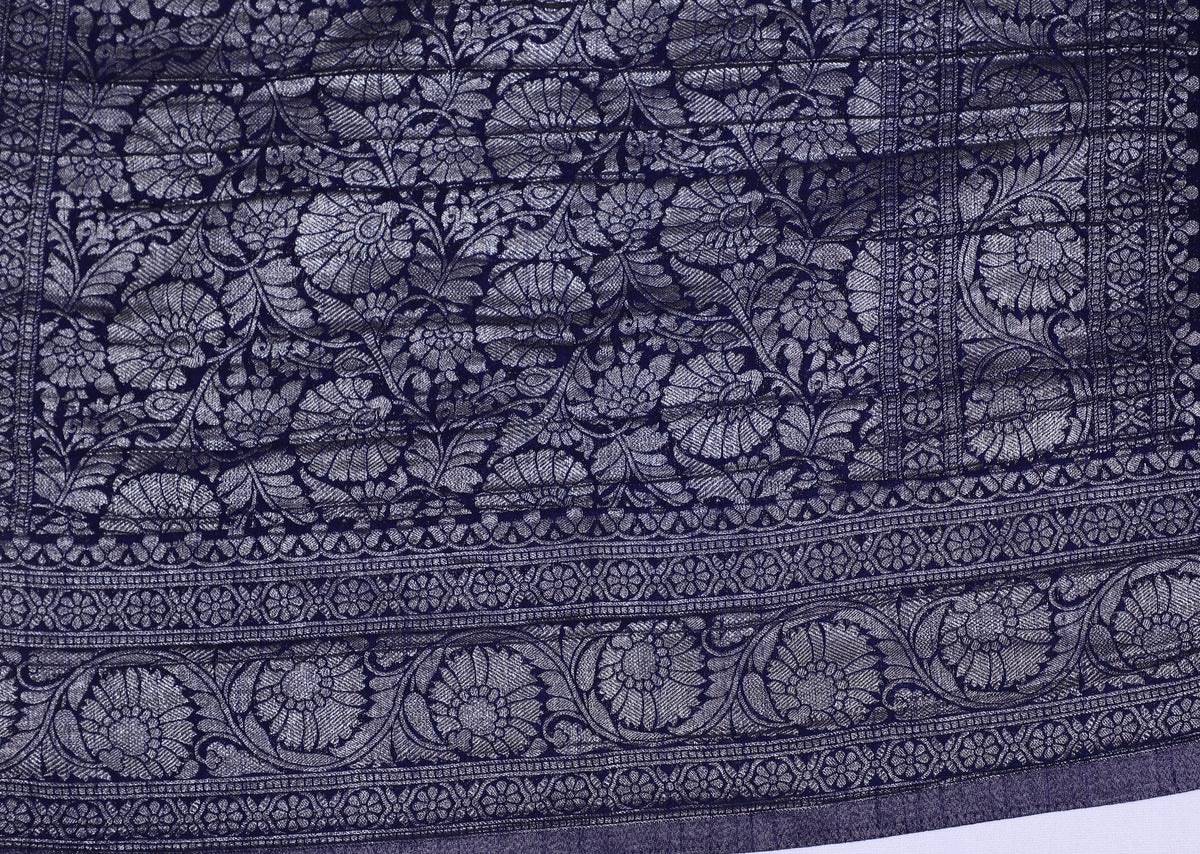 Blue Banarasi Khadi Georgette