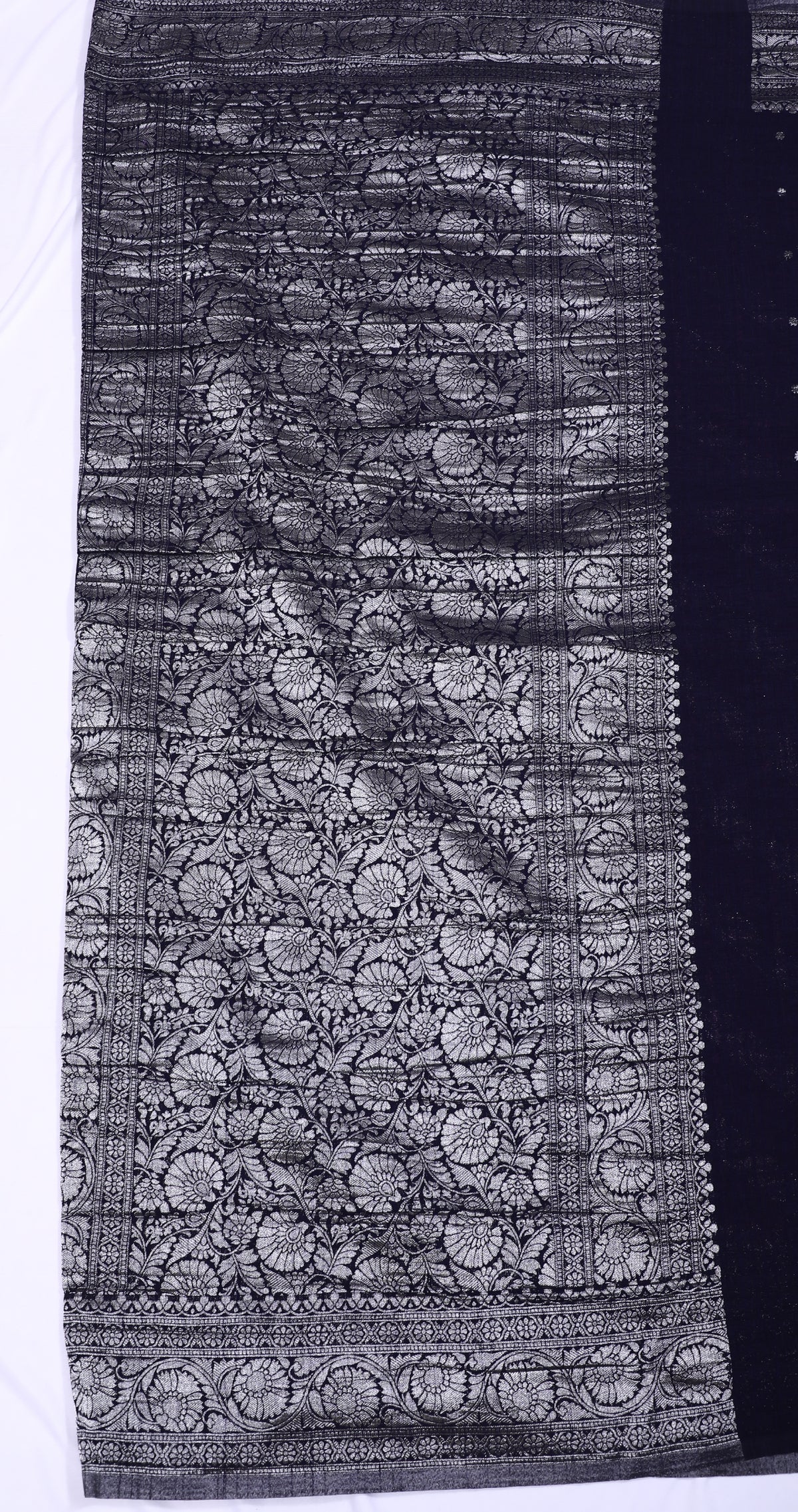 Lavender with Navy Blue Banarasi Khadi Georgette