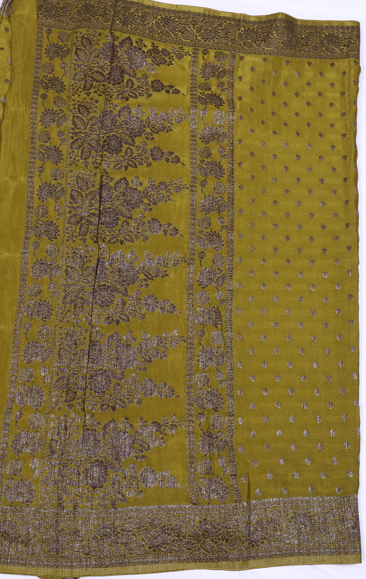 Green with Antique Zari Banarasi Khadi Georgette
