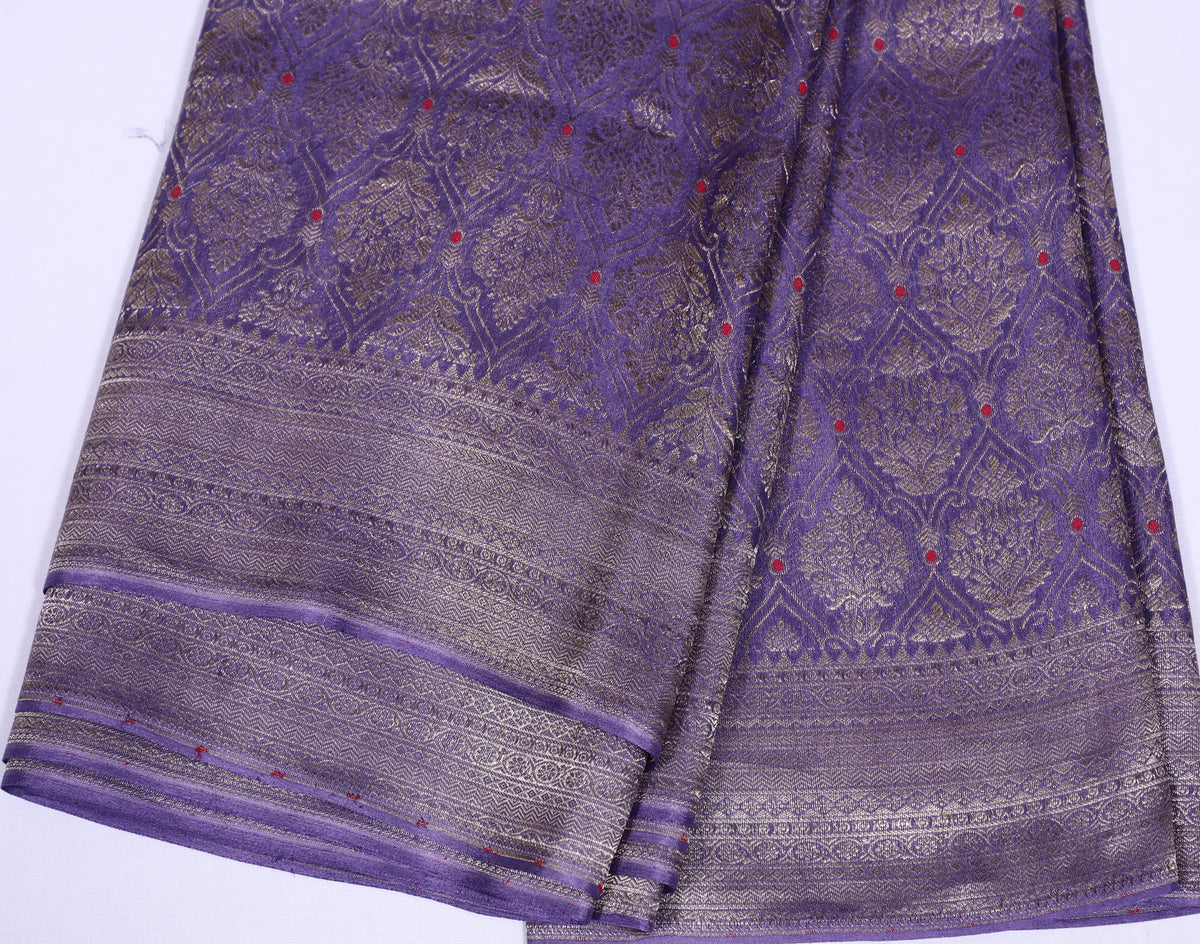 Light Blue Meena Brocade Pure Crepe Silk Saree