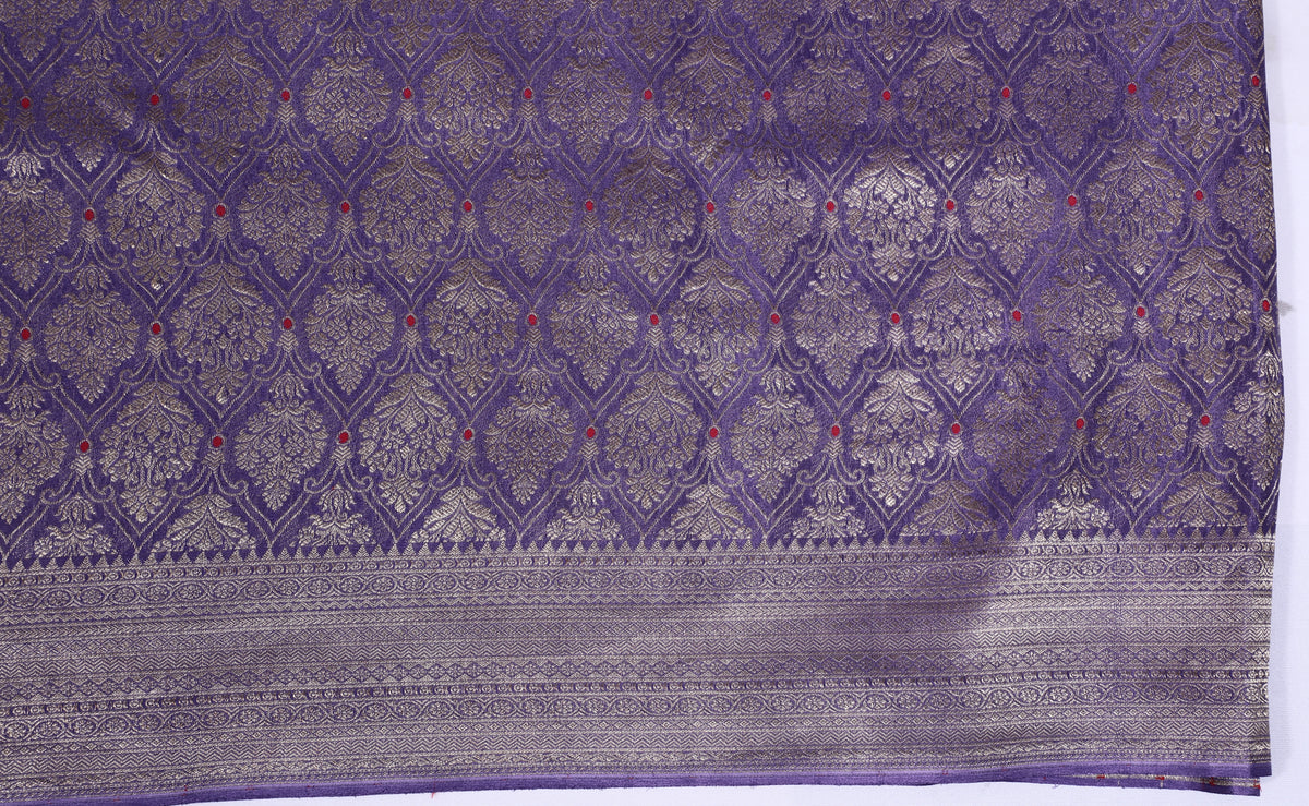 Light Blue Meena Brocade Pure Crepe Silk Saree