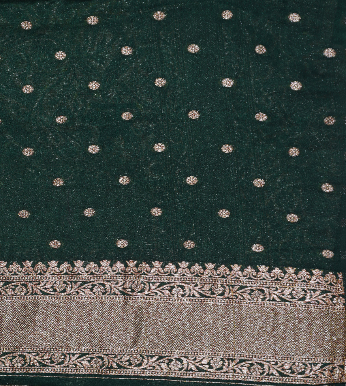 Green with Silver Zari Banarasi Khadi Georgette