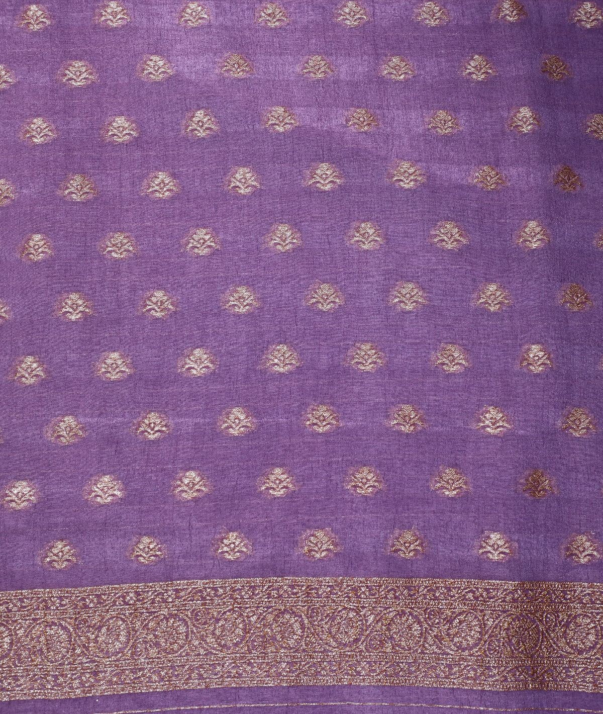 Lavender with Antique Zari Banarasi Khadi Georgette