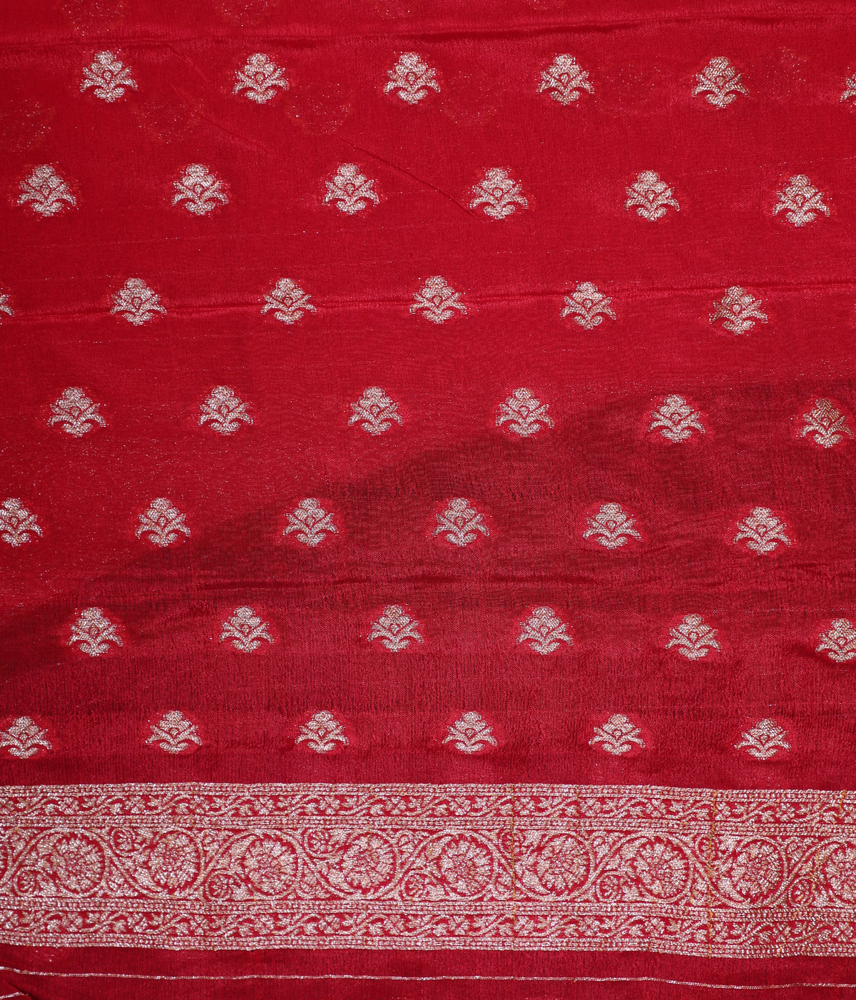Blue with Marron Banarasi Khadi Georgette