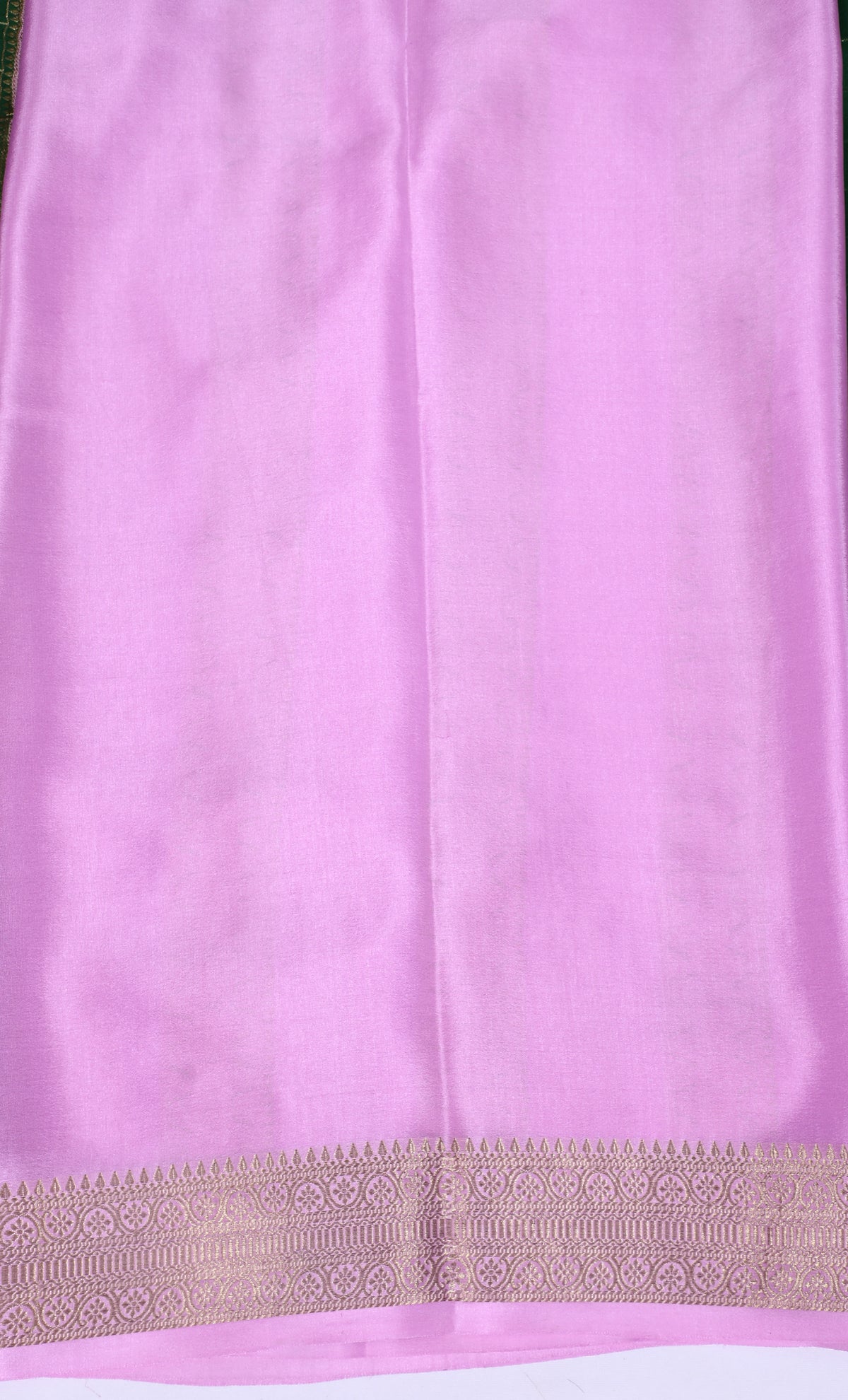Green with Pink Checks Butta Pure Crepe Silk Saree
