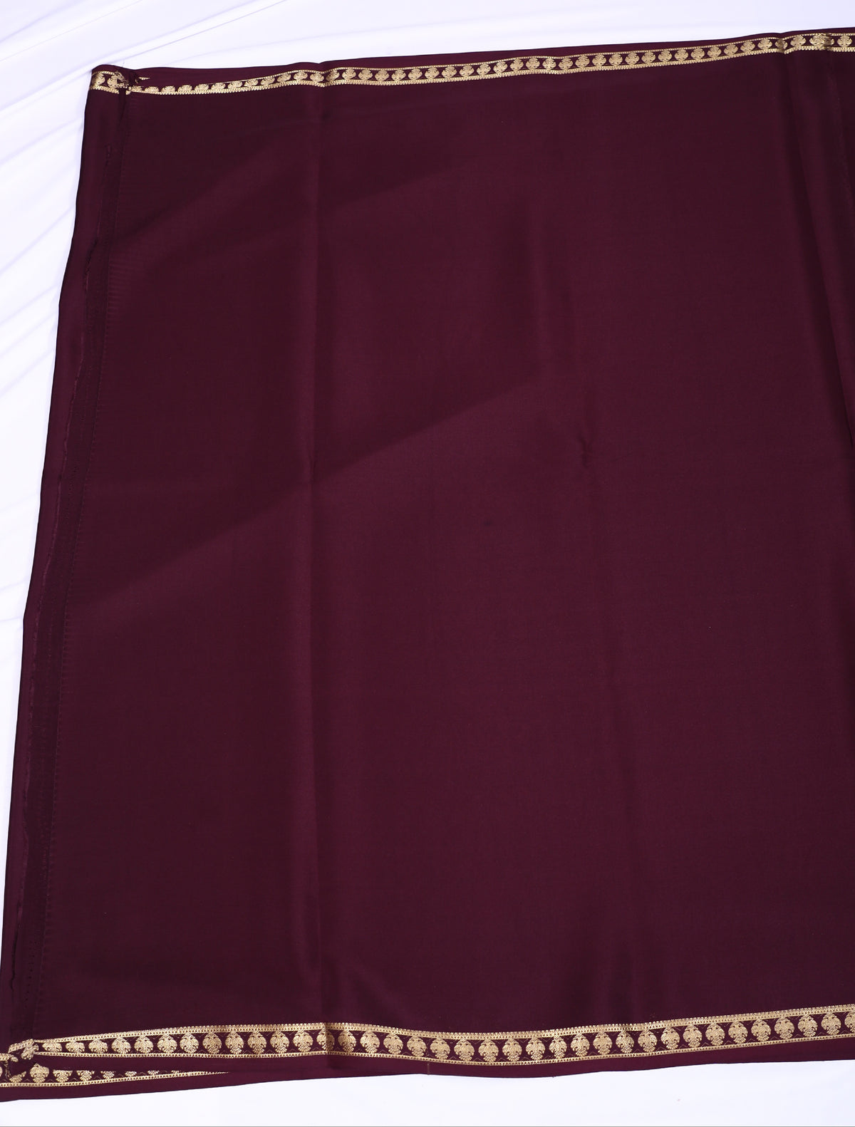 Maroon CSS Berunda Pp Self Pure Crepe Silk Saree