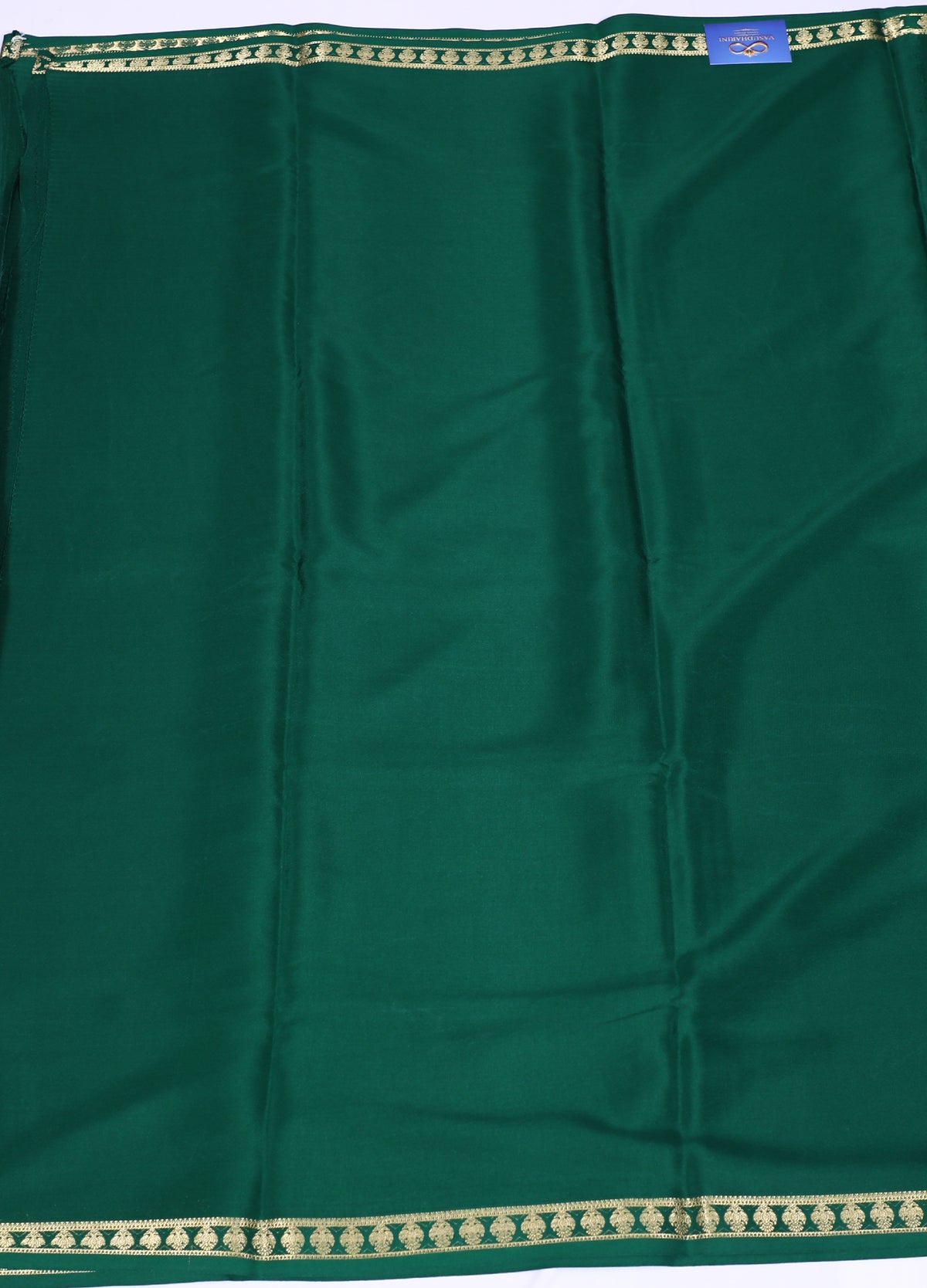Rama Green CSS Berunda Pp Self Pure Crepe Silk Saree