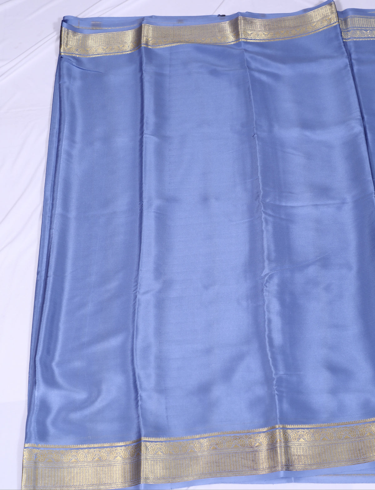 Light Blue Nithya Pp Self Pure Crepe Silk Saree