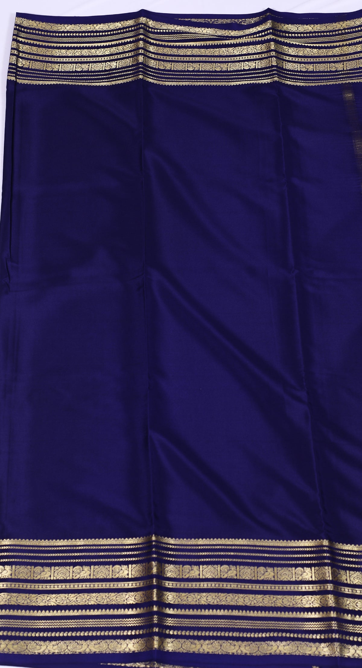 Dark Blue Ambika Self Pure Crepe Silk Saree
