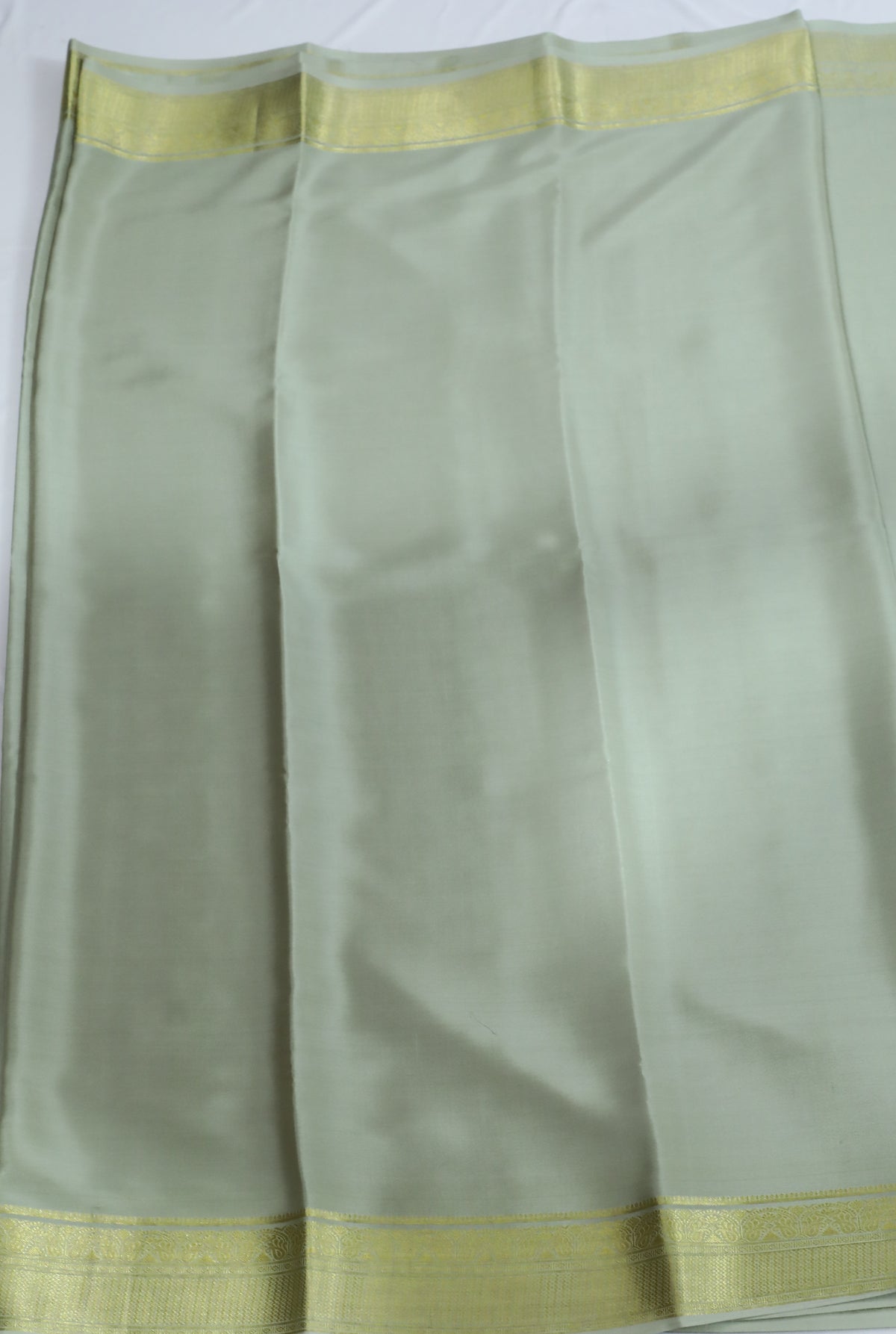 Teal Green Nithya Pp Self Pure Crepe Silk Saree