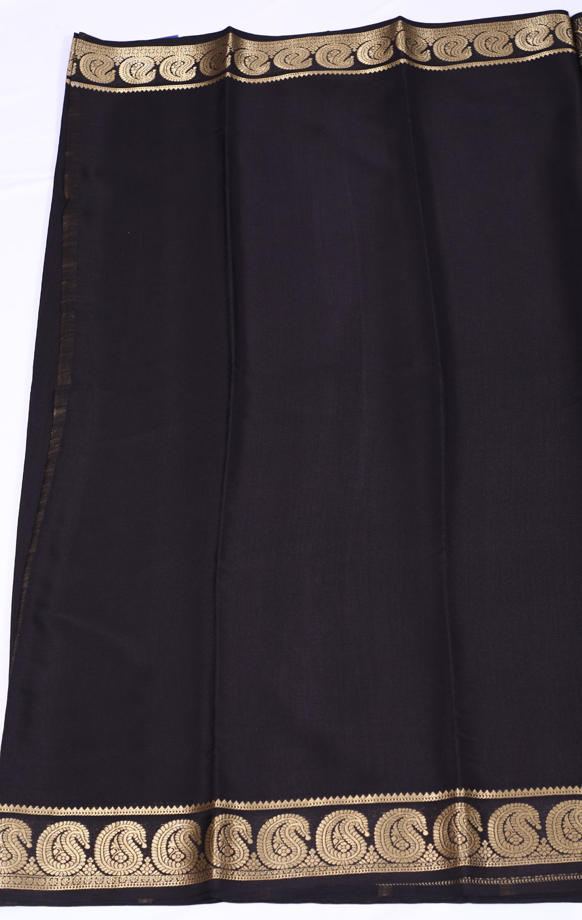 Black Gowry Mango Self Pure Crepe Silk Saree