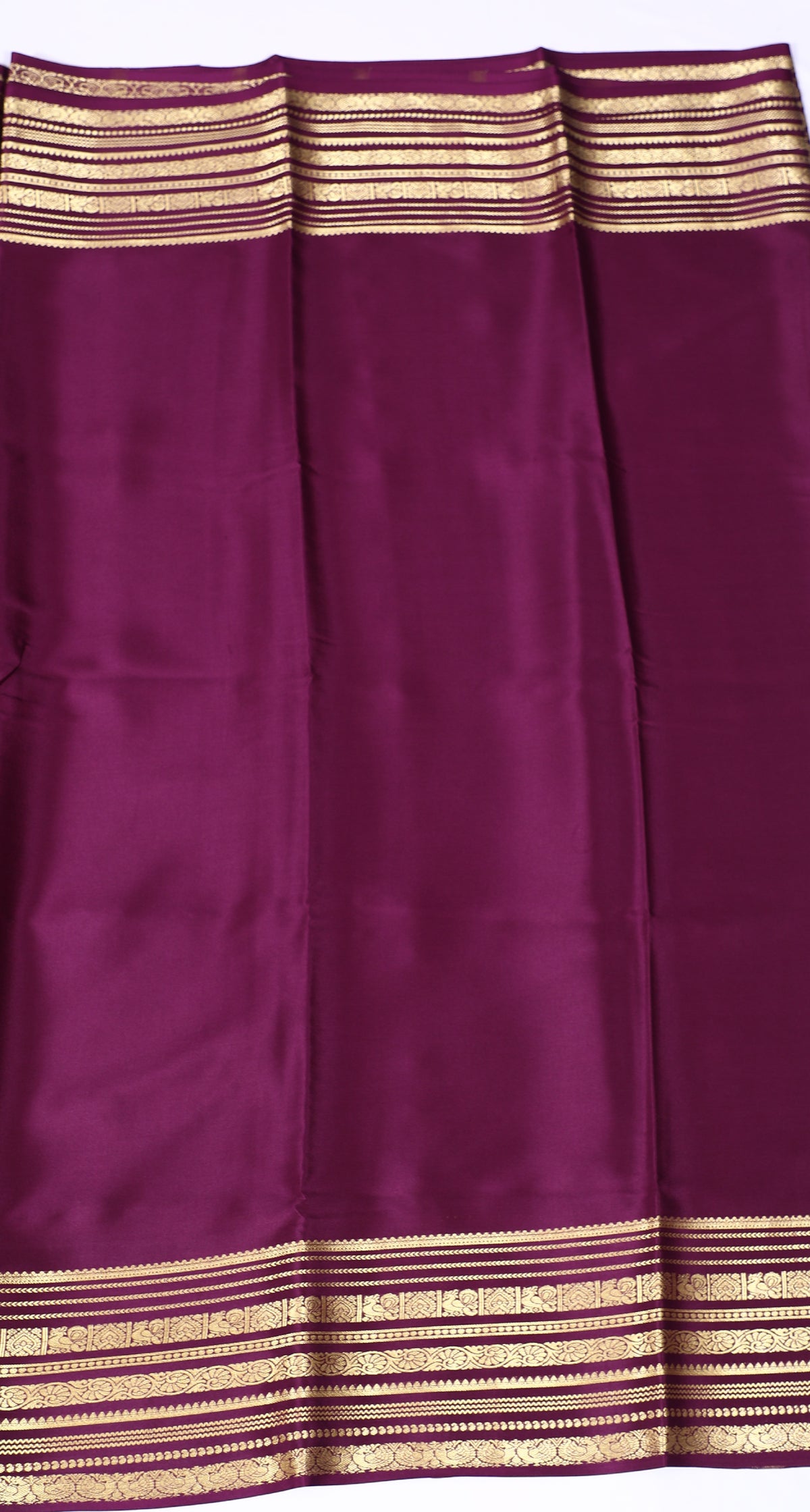Wine Ambika Self Pure Crepe Silk Saree