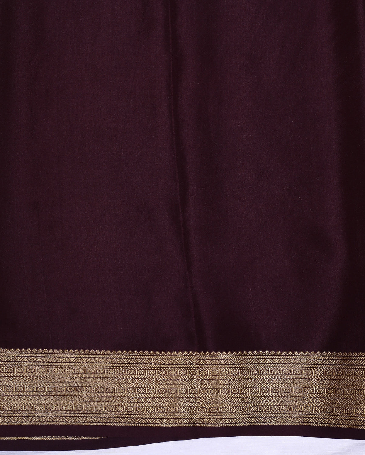 Rust Orange with Brown Checks Butta Pure Crepe Silk Saree
