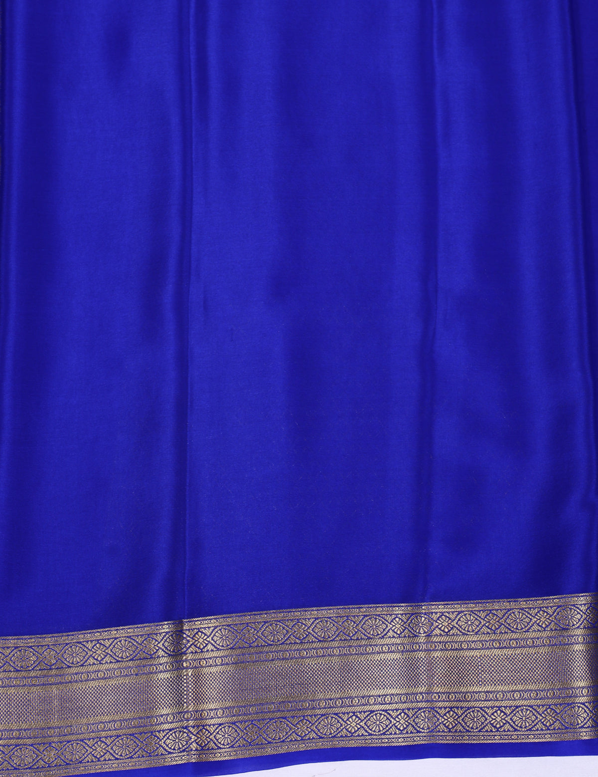 Royal Blue Self Zari Brocade Pure Crepe Silk Saree