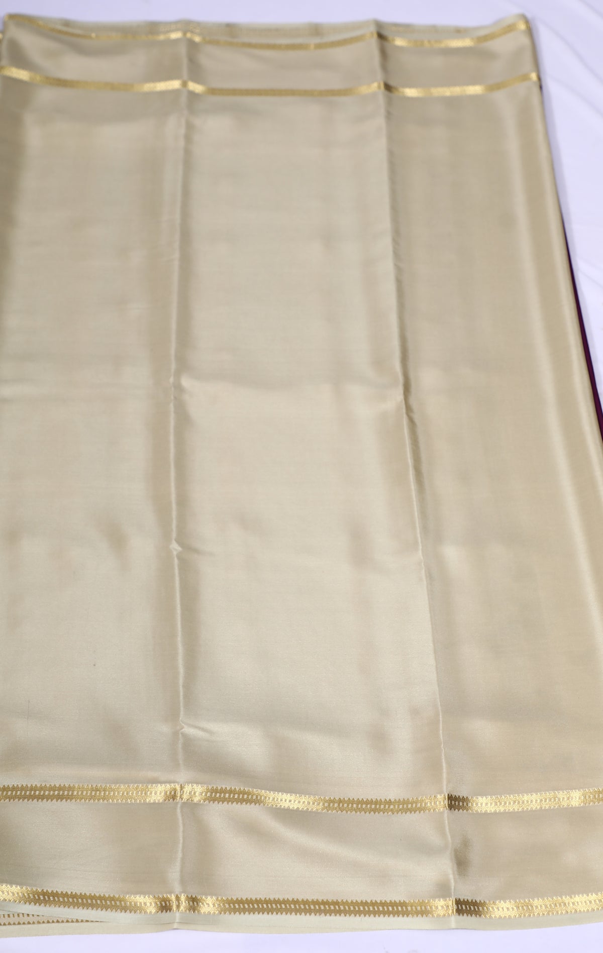 Purple with Cream Veda Btx Cont Pure Crepe Silk Saree