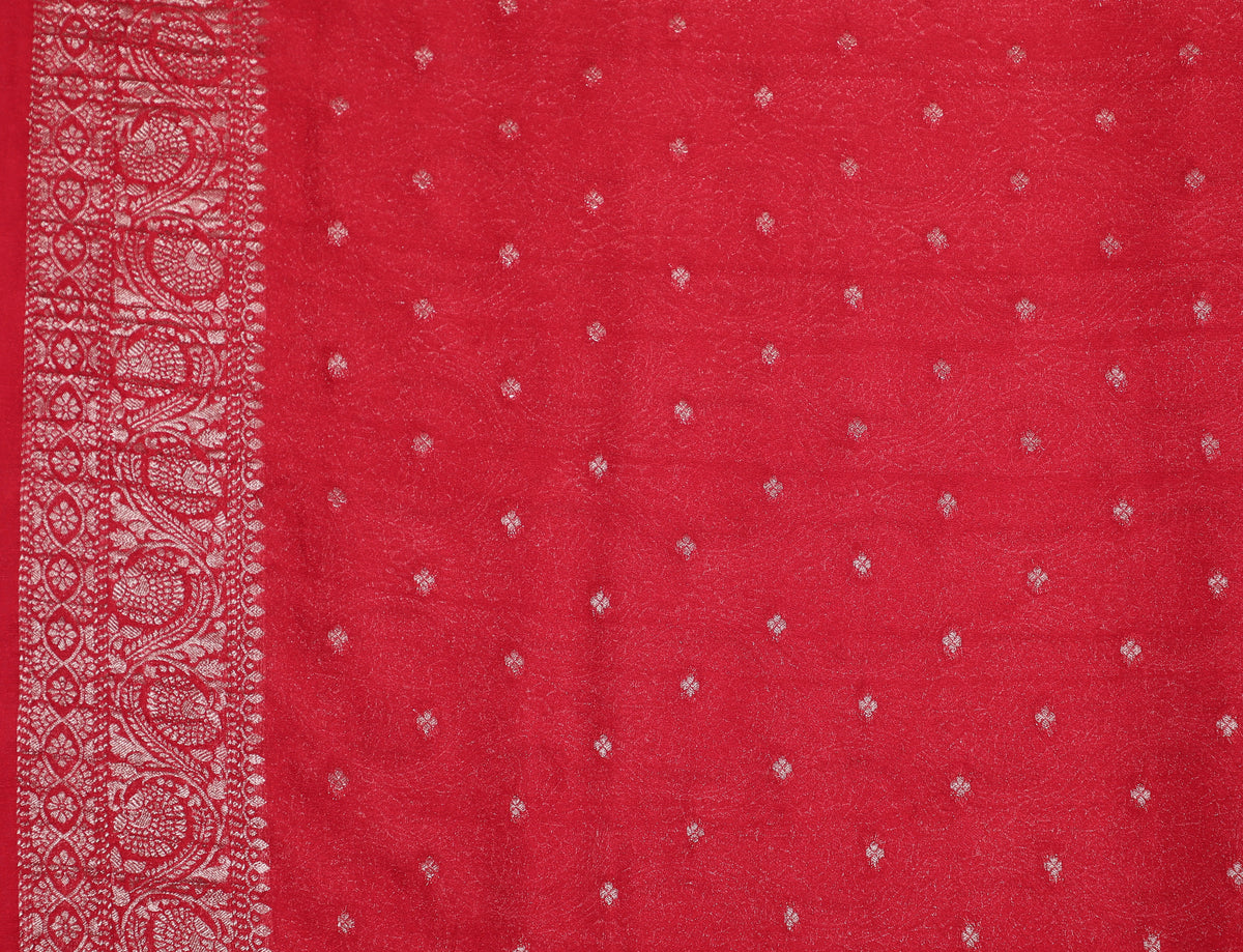 Green with Pink Banarasi Khadi Georgette