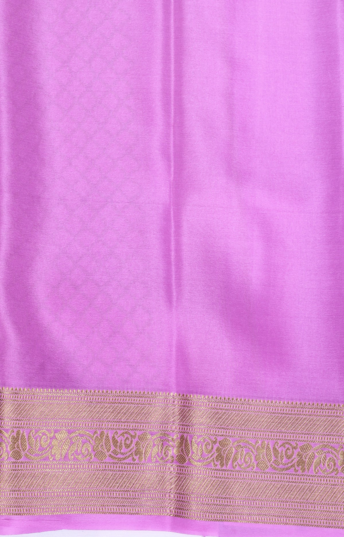 Purple with Pink Self Zari Brocade Pure Crepe Silk Saree