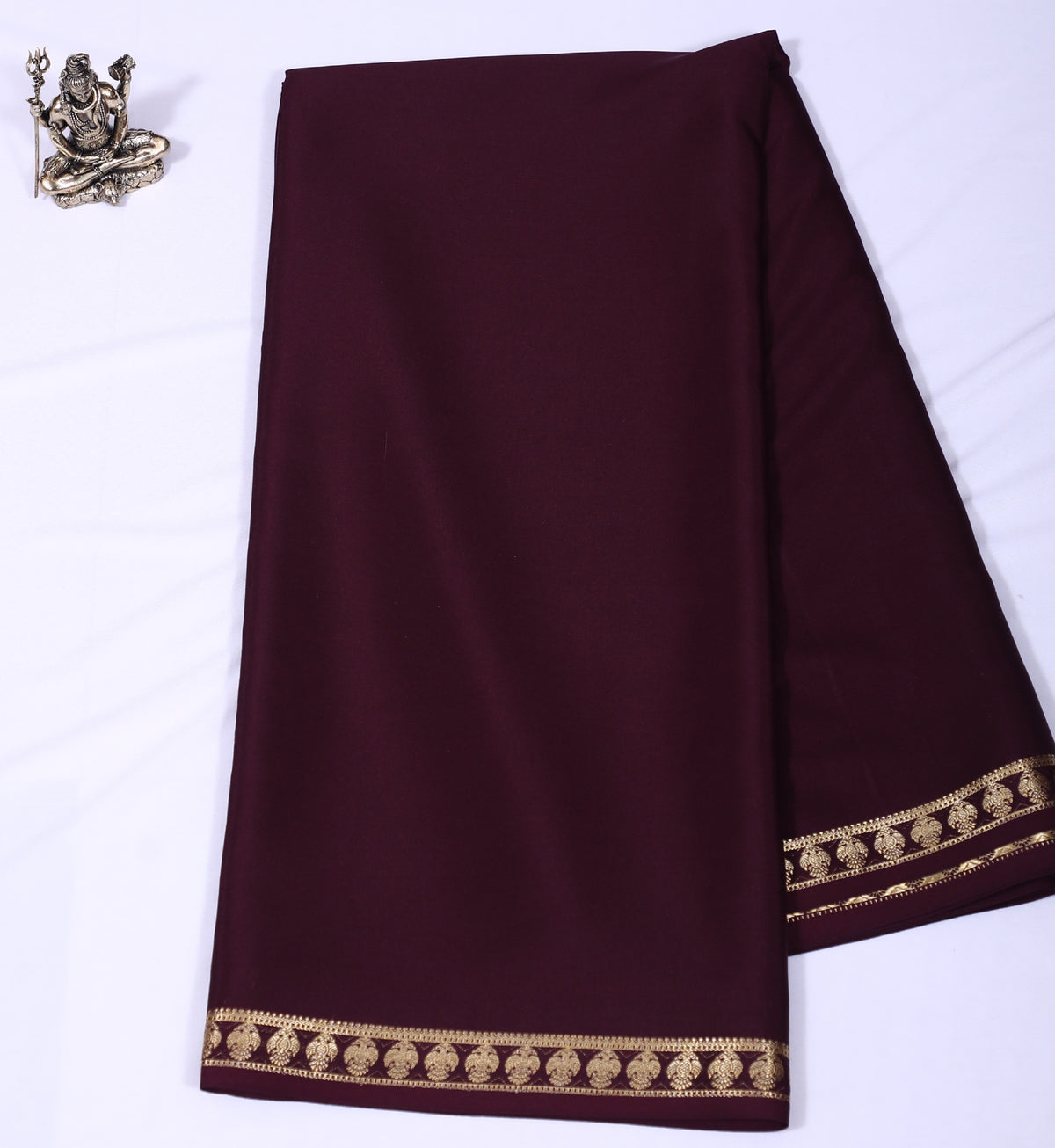 Maroon CSS Berunda Pp Self Pure Crepe Silk Saree