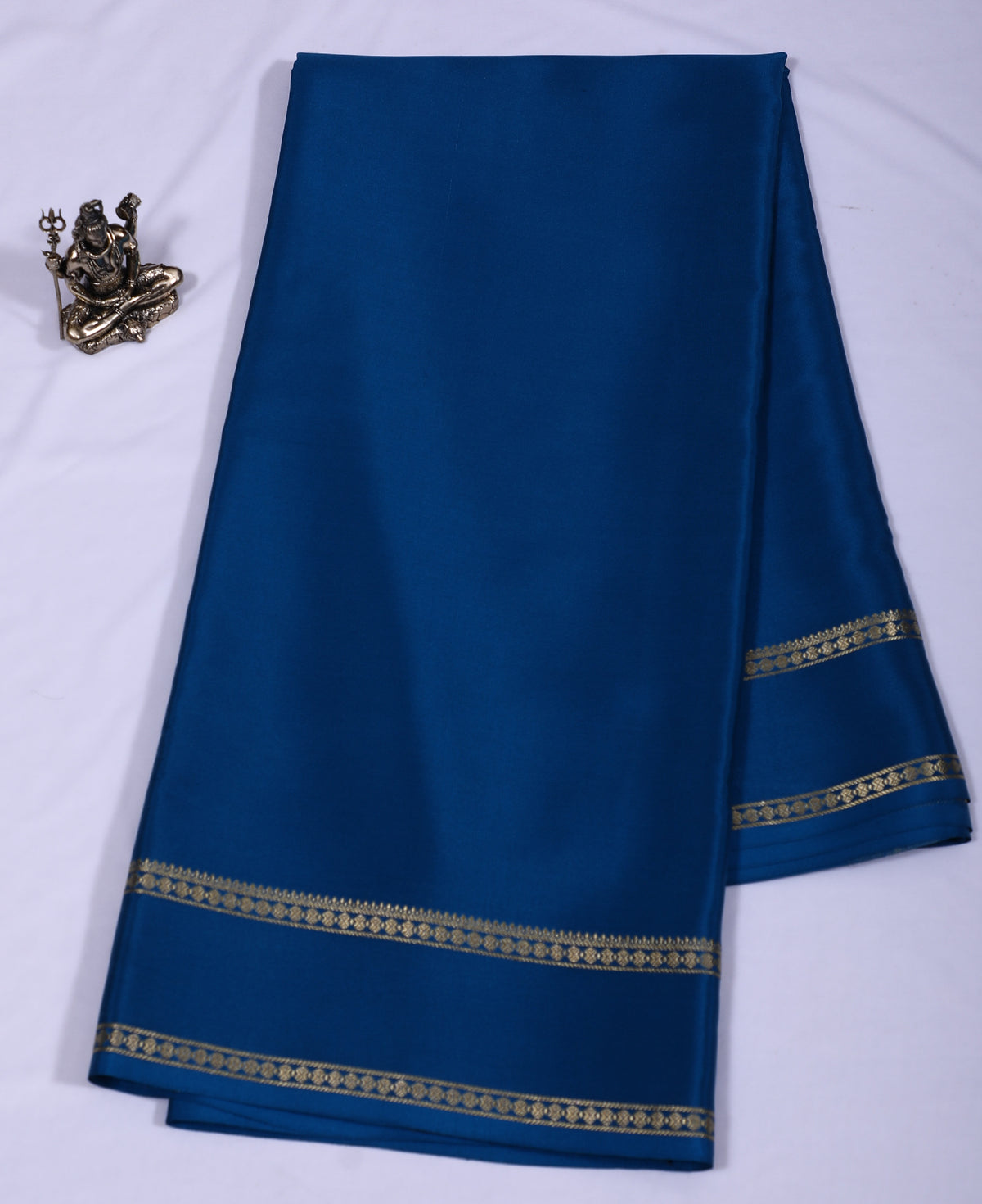 Rama Green CSS Rudrakshi Btx Self Pure Crepe Silk Saree