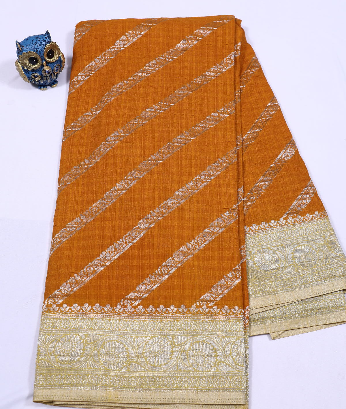 Musturd Yellow with Silver Zari Banarasi Khadi Georgette