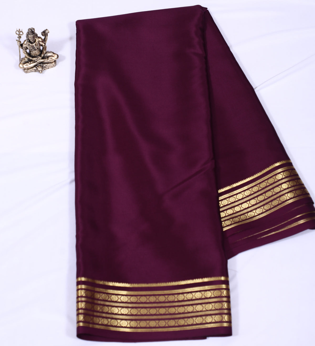 Wine Shambhavi Btx Self Pure Crepe Silk Saree