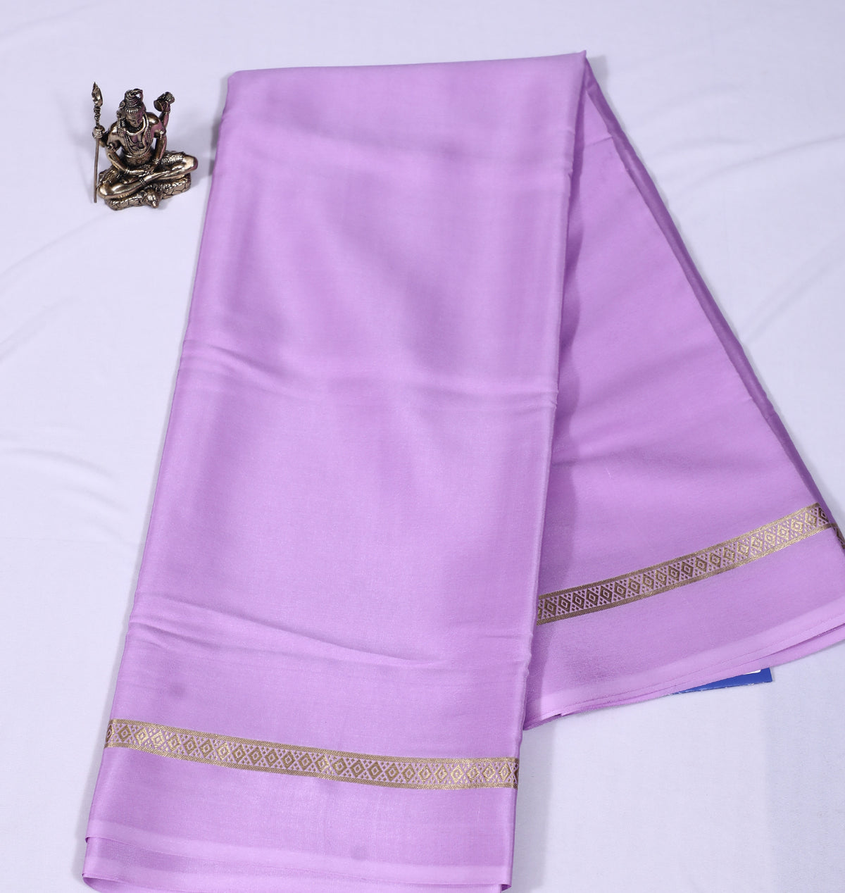 Light lavender Ritu Btx Self Pure Crepe Silk Saree
