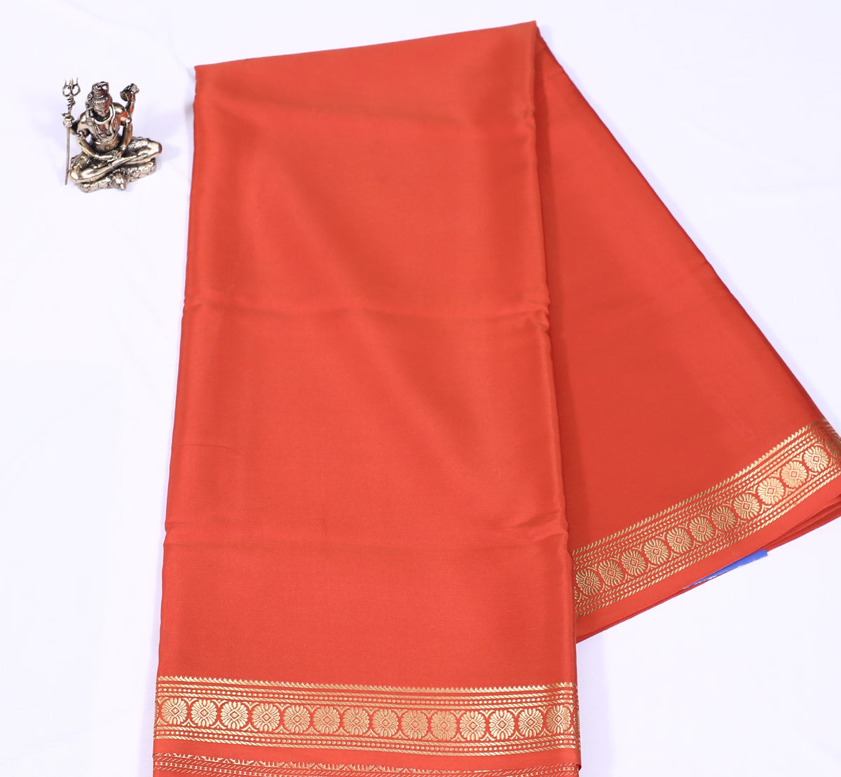 Orange CSS Harini Pp Self Pure Crepe Silk Saree