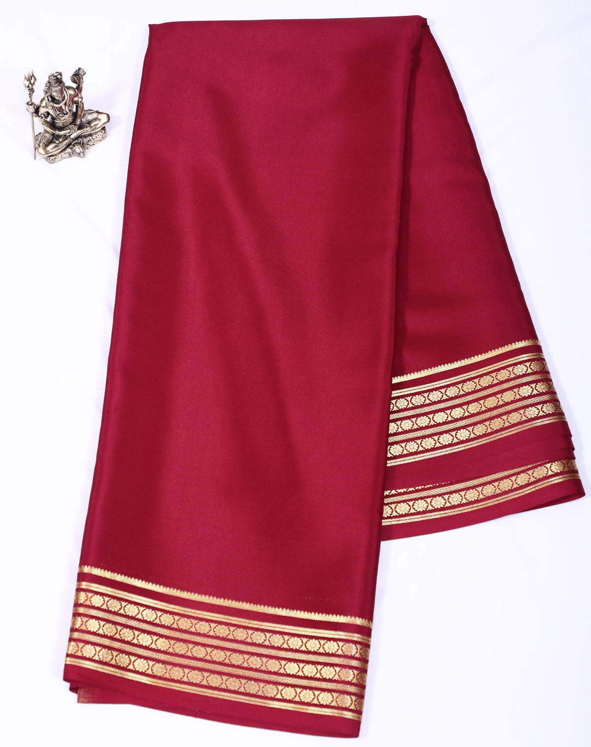 Maroon Shambhavi Btx Self Pure Crepe Silk Saree