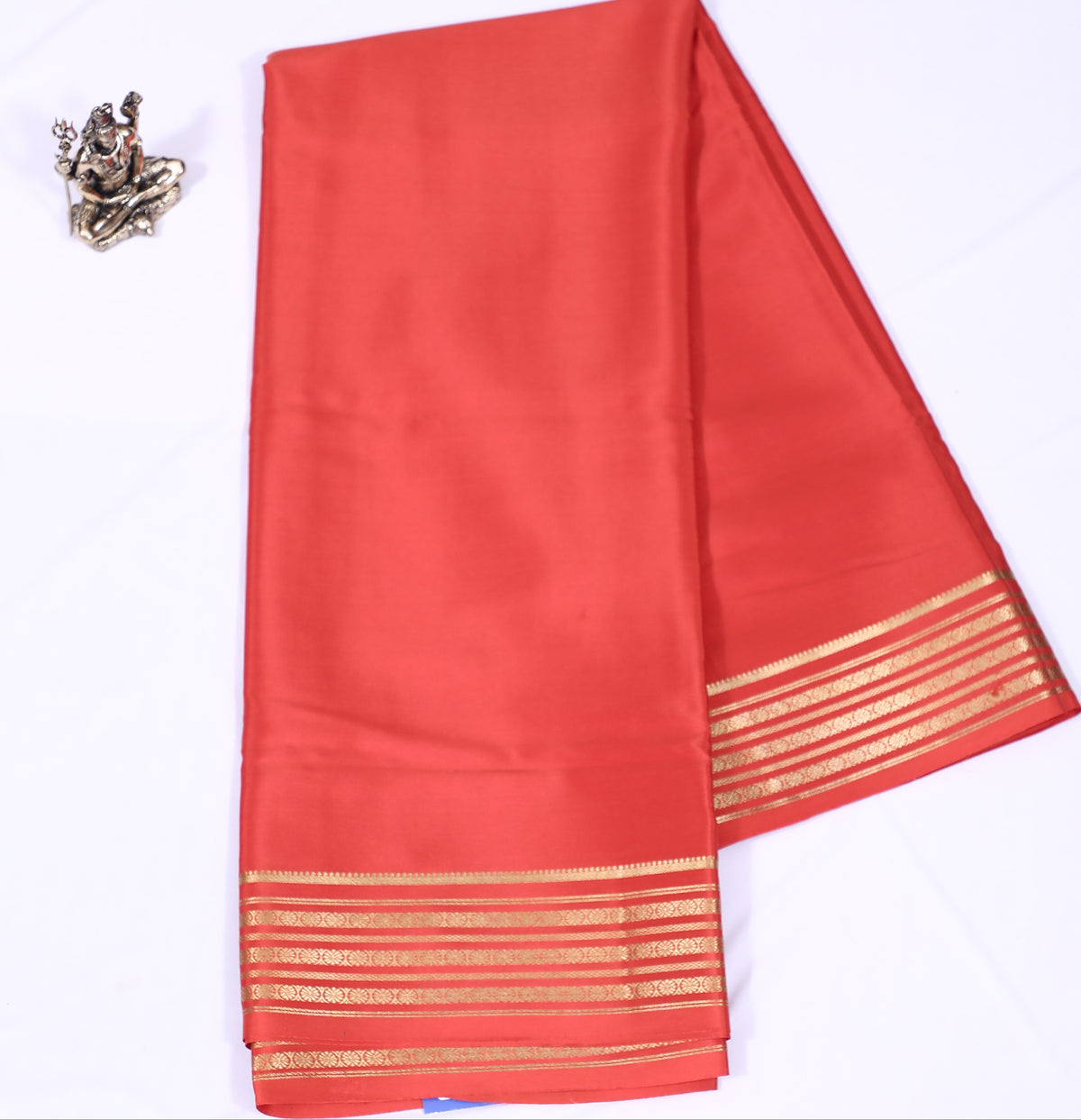 Orange Shambhavi Btx Self Pure Crepe Silk Saree