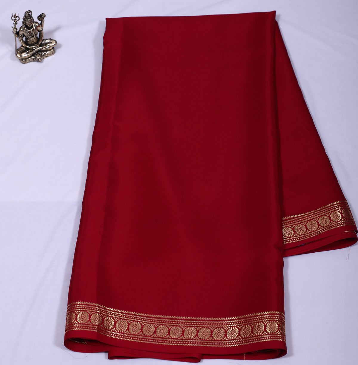 Red CSS Harini Pp Self Pure Crepe Silk Saree